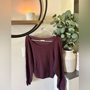 PAC SUN, maroon croppy sweater, size XS